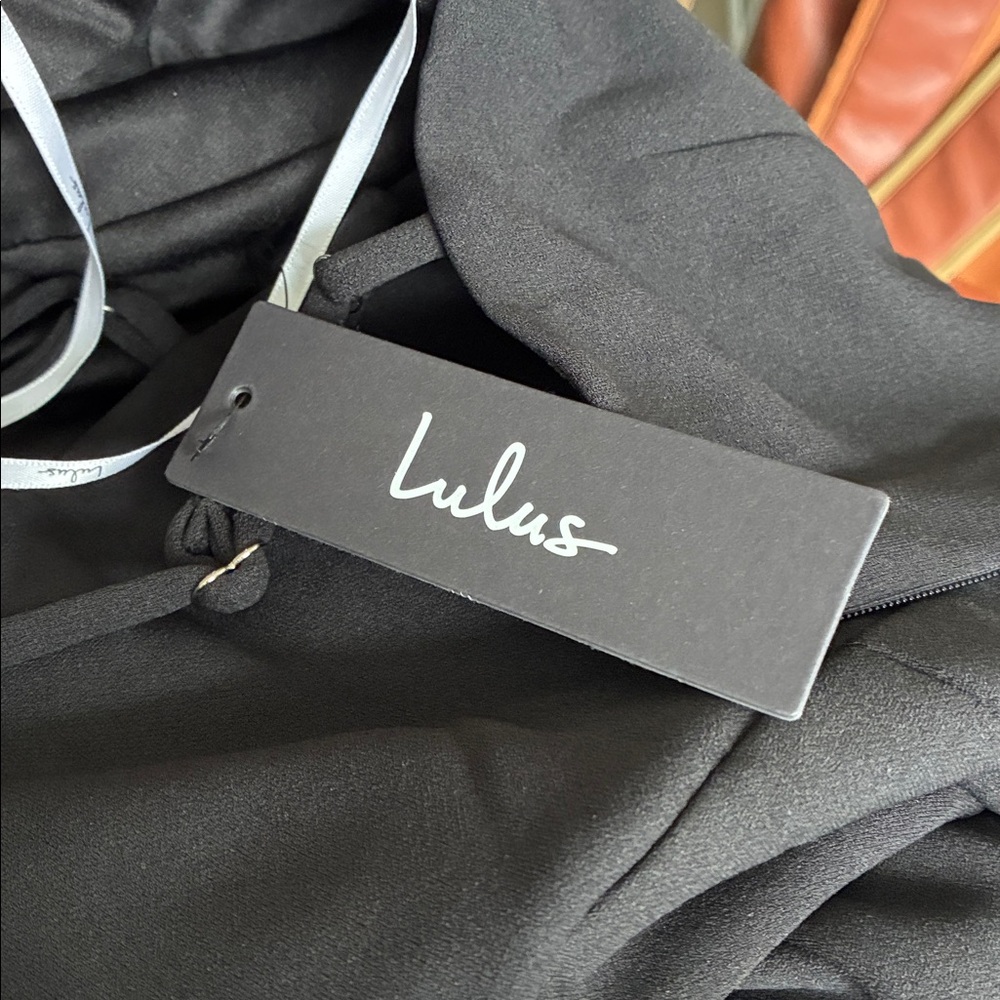 Lulus Romantic Existence Black Column Maxi Dress - Size L - Picture 2 of 3